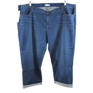 James Jeans Womens Slim Boyfriend Jeans Cuffed Dark Wash Stretch Plus Size 32